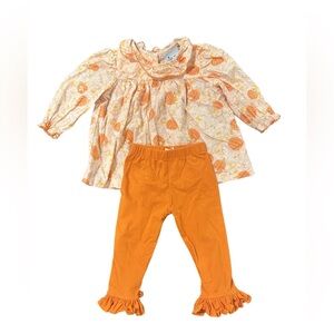 Kids Pumpkin Print Matching Set